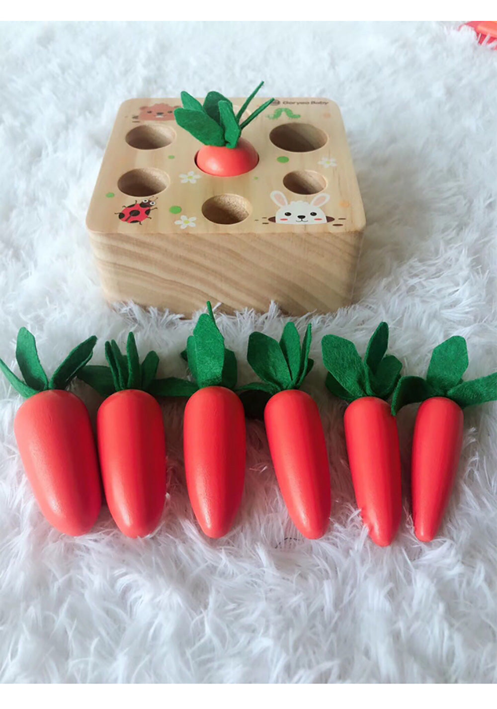 Wooden Carrot Harvest Puzzle Toy