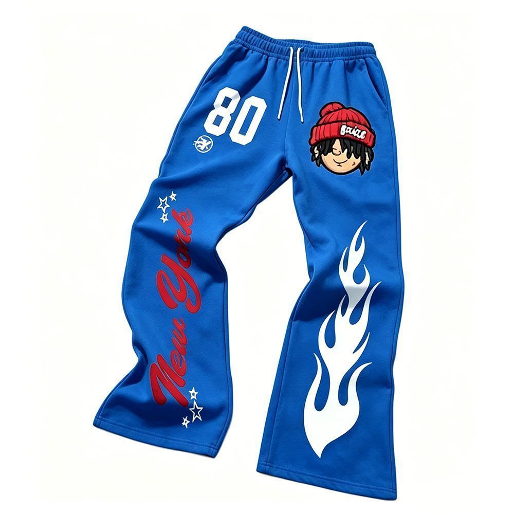 Streetwear Wide-Leg Draped Trousers