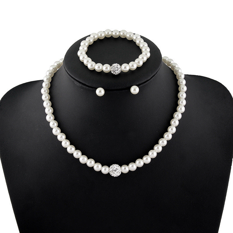 Set di gioielli con perle, 3 pezzi