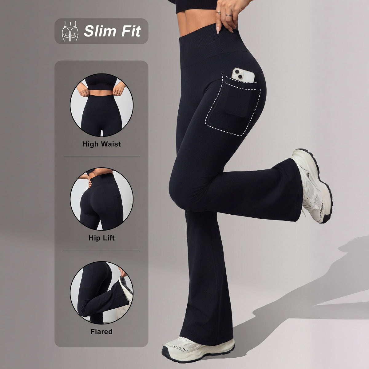 Leggings da yoga a zampa a vita alta