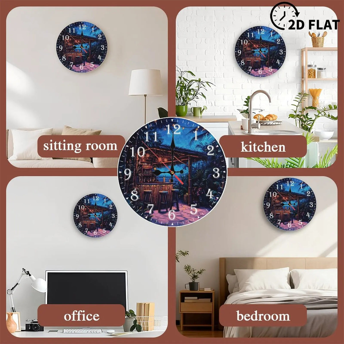 Handcrafted Round Wood Wall Clock