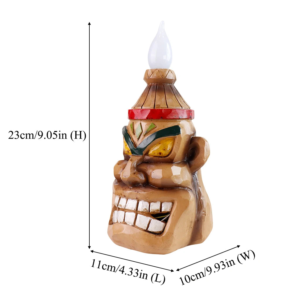 Solar Tiki Head Garden Light