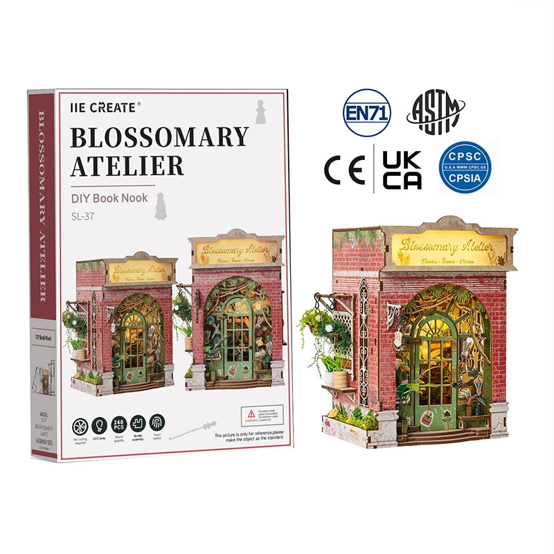 DIY Miniature Dollhouse Kit – 3D Wooden Puzzle Book Nook, US Warehouse