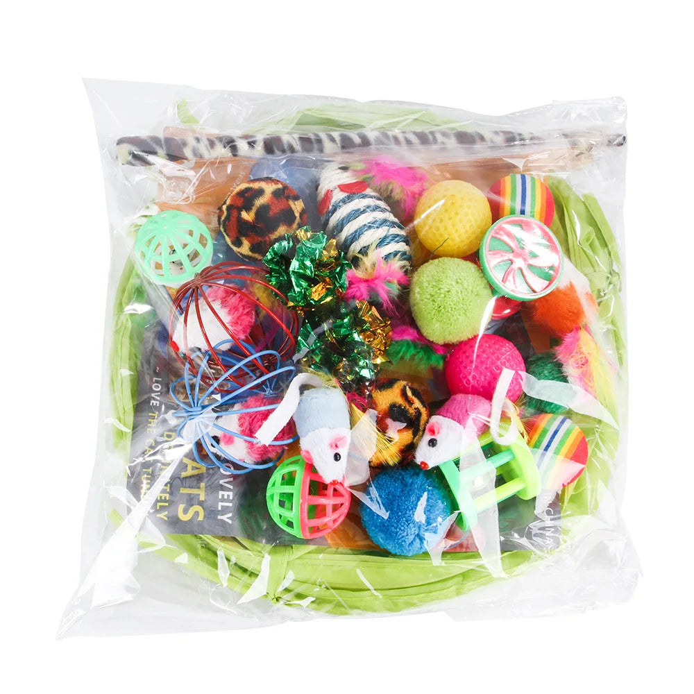 Interactive Cat Toy Set — Ball, Ropes & Tunnel