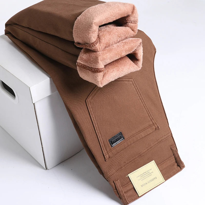 Men's Winter Fleece-Lined Jeans – Straight Fit