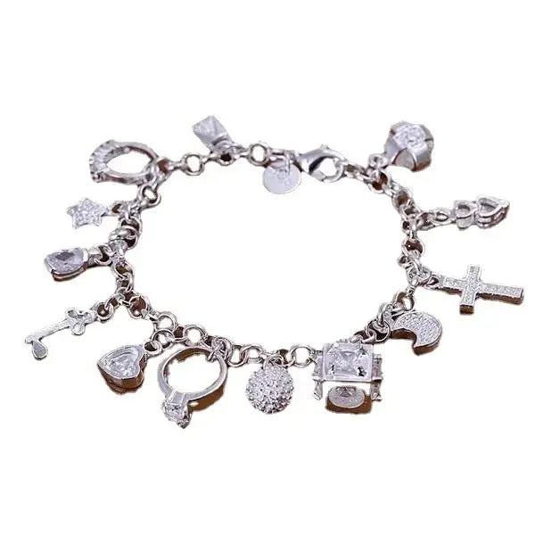 Thirteen-Pendant Charm Bracelet