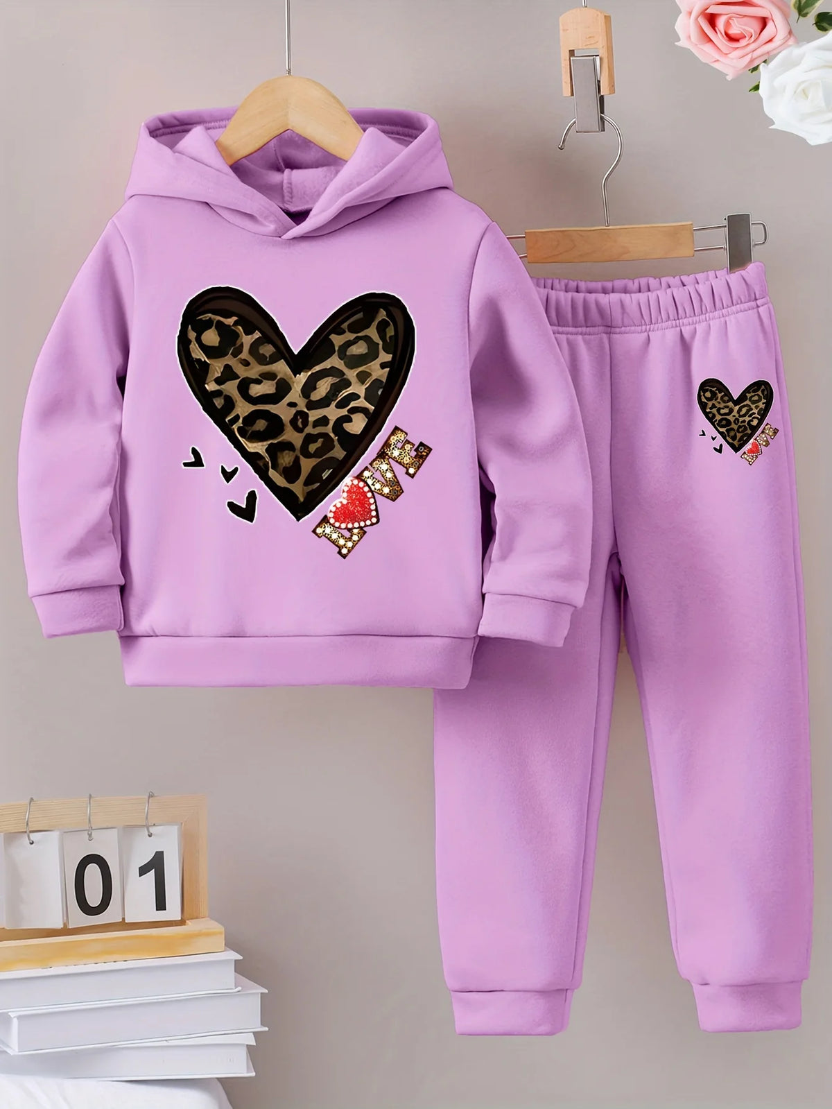 Girls' 2-Piece Fall/Winter Fleece Set – Hoodie & Tracksuit