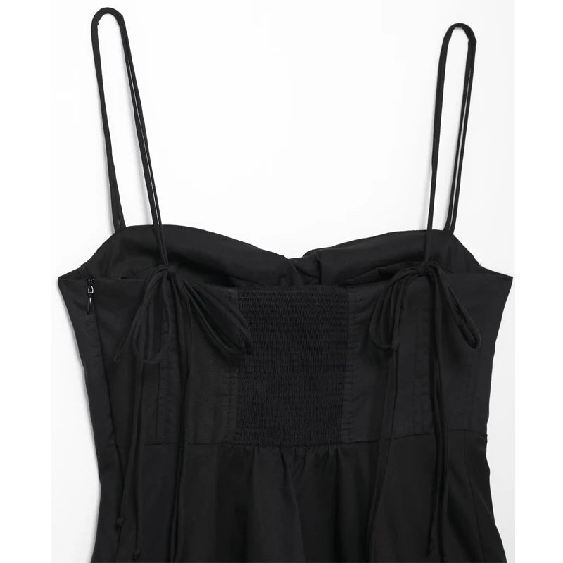 Women's Black Corset Crop Top – Backless Camisole