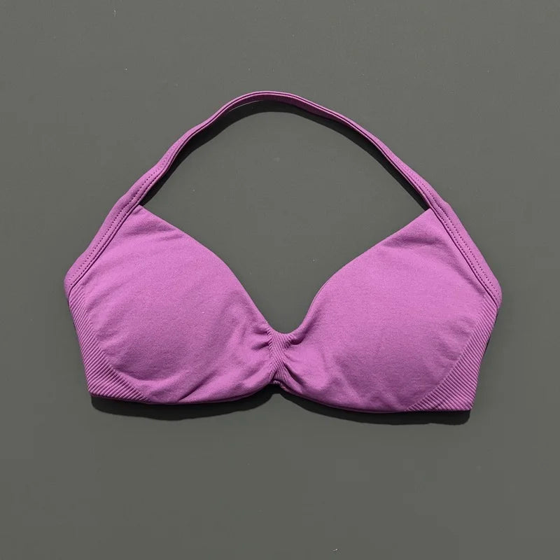 Soutien-gorge de sport dos nu à maintien élevé pour femme, haut de fitness sans couture, respirant, pour yoga, course et entraînement