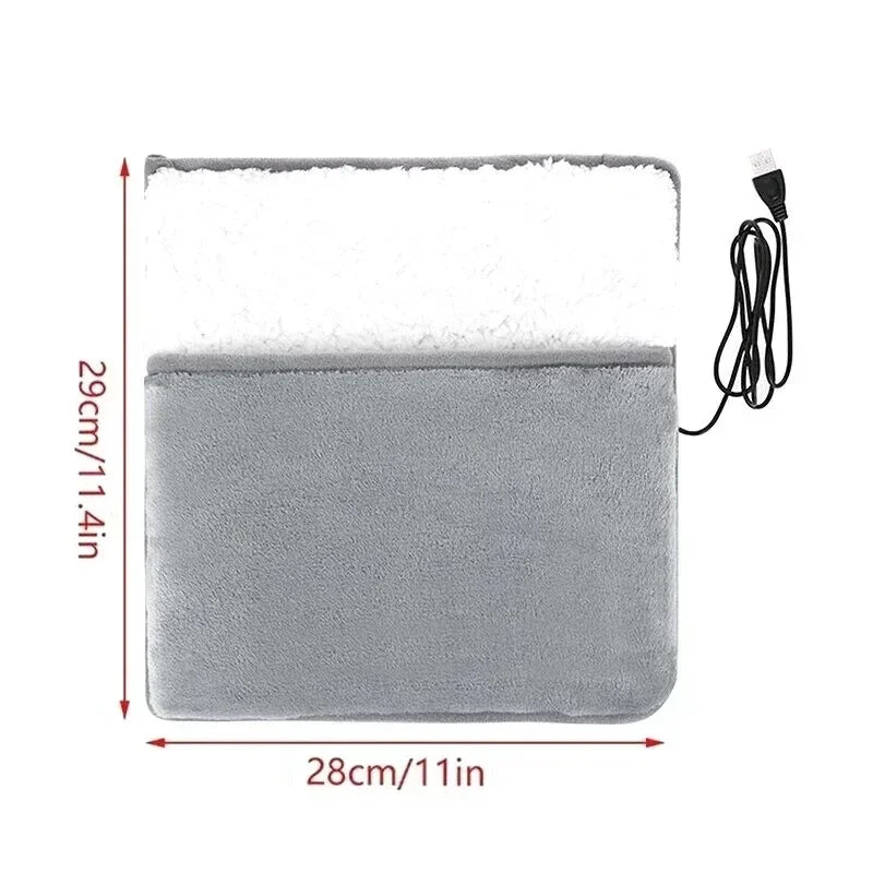 USB Heated Foot Warmer — Plush Cozy Feet Heater for Home, Office & Car