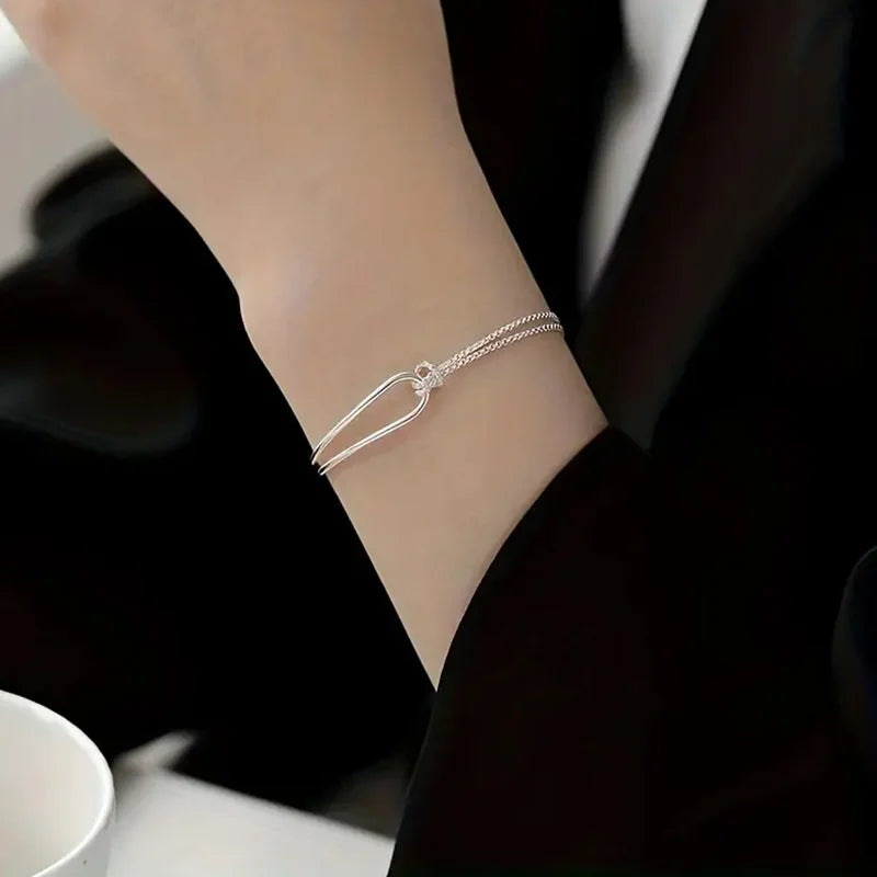 S925 Sterling Silver Geometric Bracelet