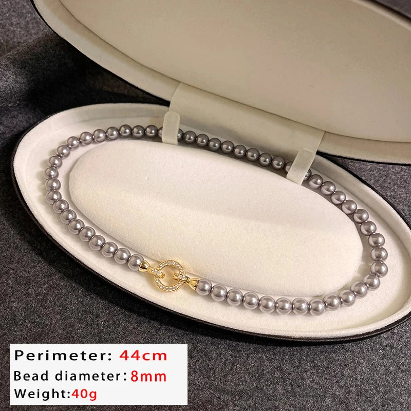 Imitation Pearl Beaded Necklace