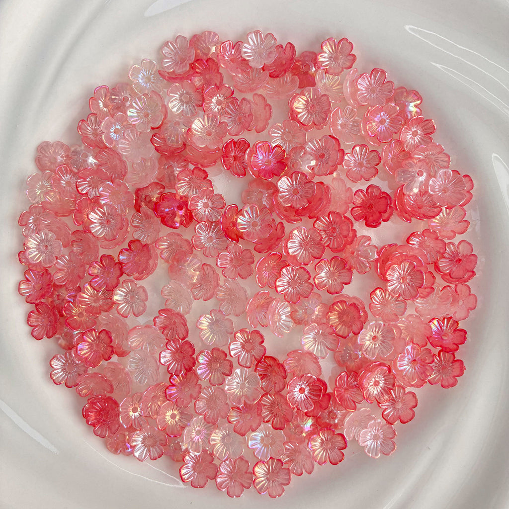 Irisierende Acryl-Blumenperlen zur Schmuckherstellung