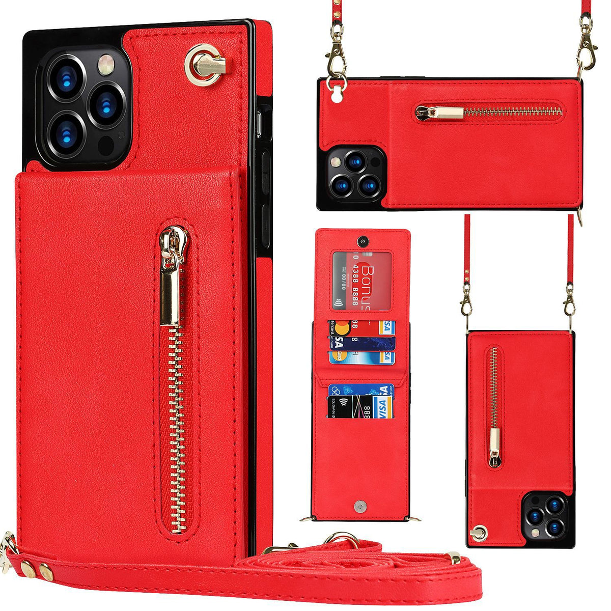 Samsung Crossbody Phone Case with Zipper Wallet