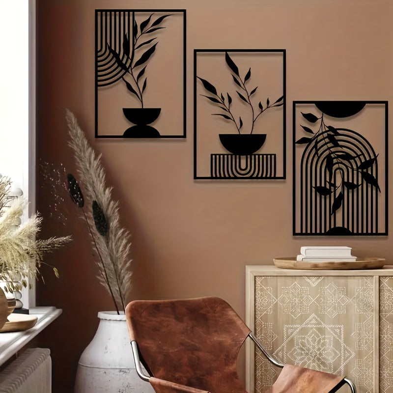Decorazione da parete in metallo astratta minimalista