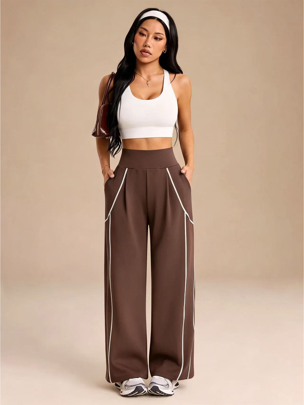 High-Waist-Yogahose mit Taschen