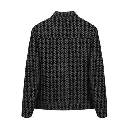 Blazer slim-fit da uomo a motivo pied-de-poule