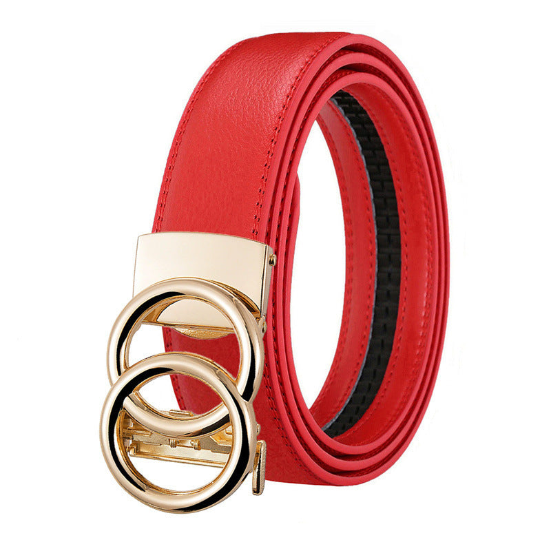 Unisex Automatic Genuine Leather Belt