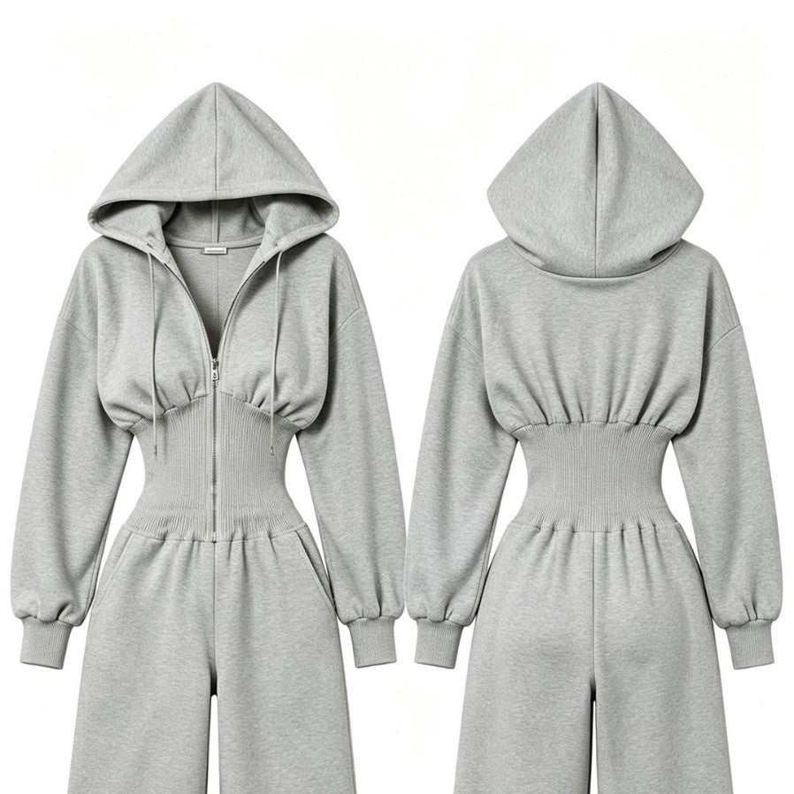 Sexy taillierter Kapuzenpullover im Einteiler-Stil für heiße Girls