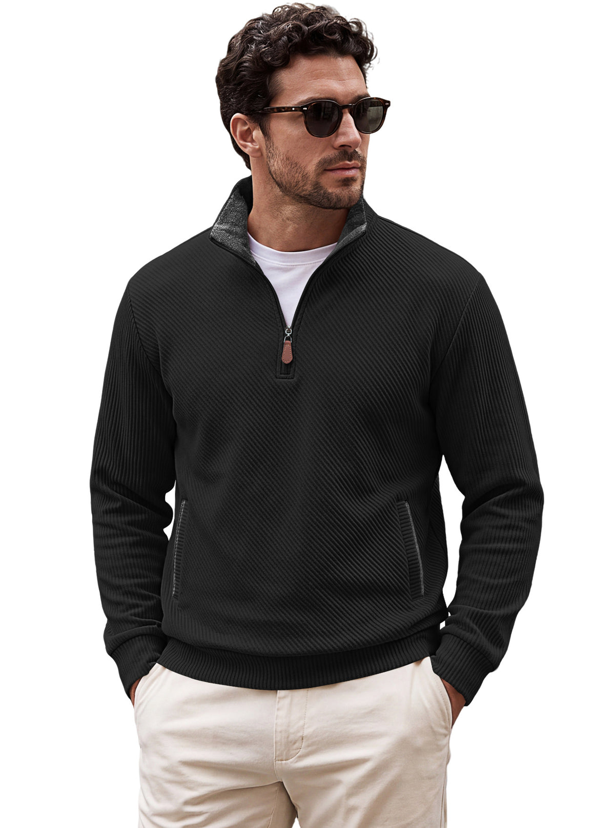 Men's Half-Zip Jacquard Pullover