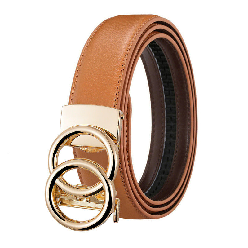 Unisex Automatic Genuine Leather Belt