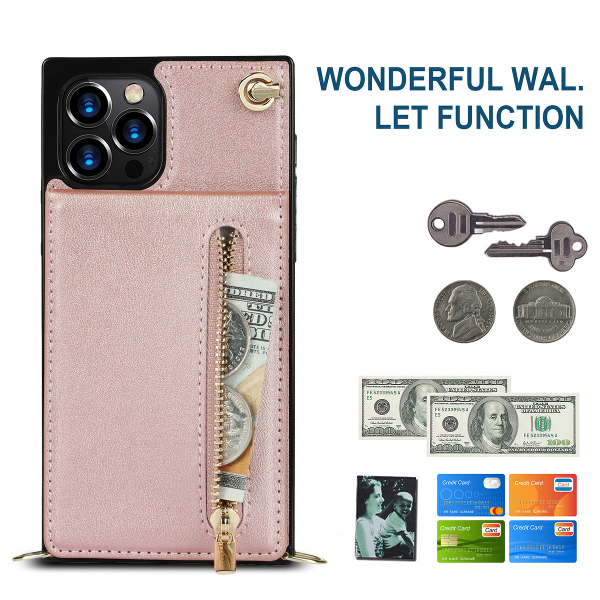 Samsung Crossbody Phone Case with Zipper Wallet