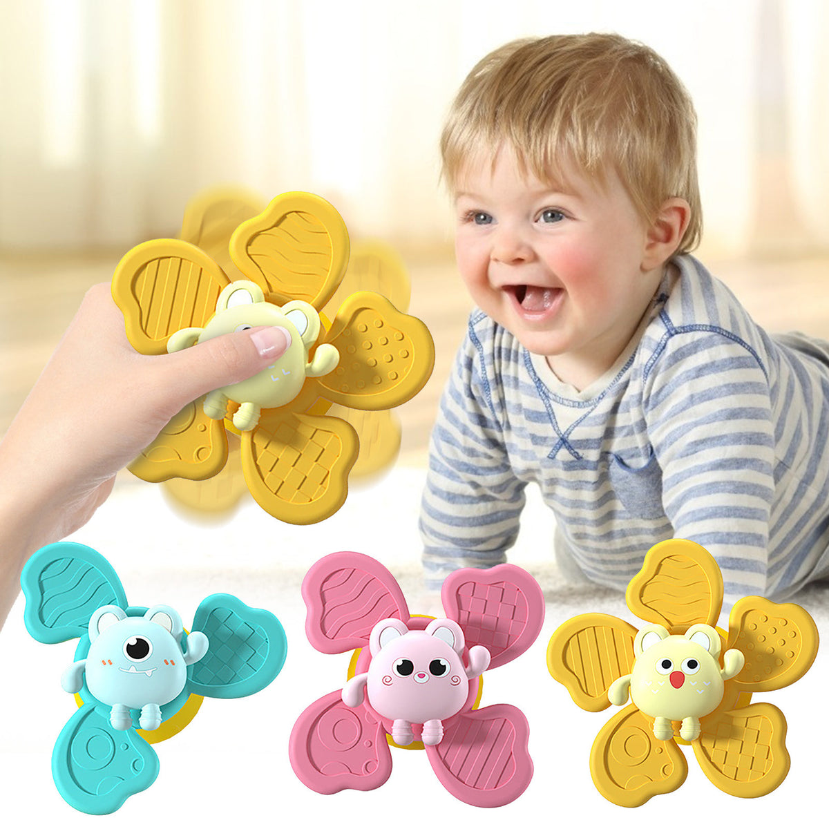 Brinquedo de Banho para Bebé Pião Seguro e Divertido Brinquedos de Banho para Bebé com Animais Giratórios S
