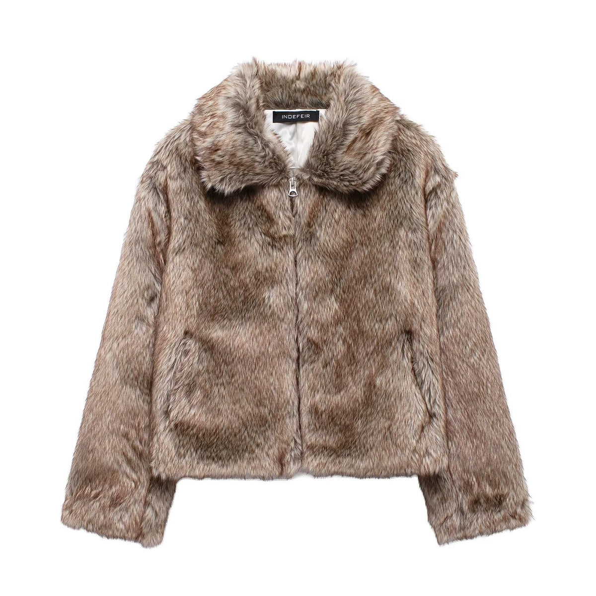 Chaqueta vintage de piel sintética para mujer