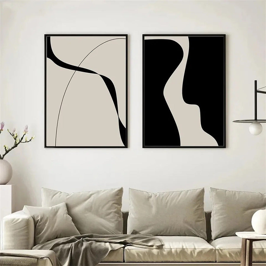 Abstract canvas schilderij voor boven de bank