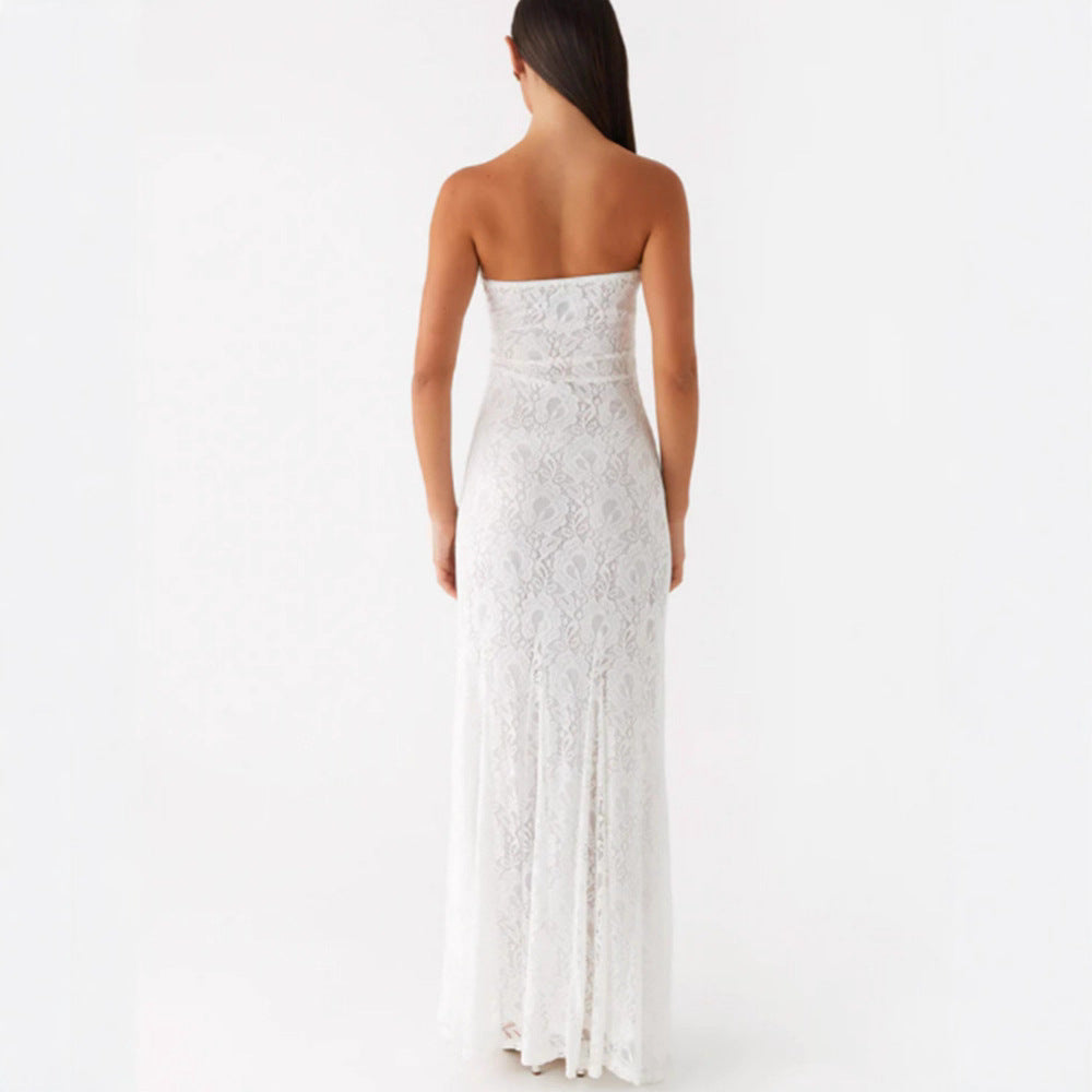 Women's Strapless Lace Dress