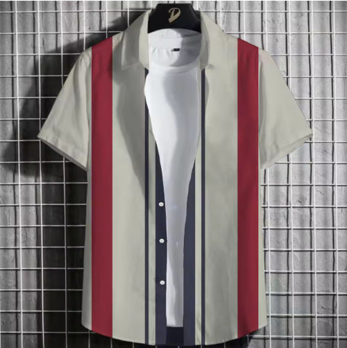 Camicia da mare da uomo con stampa a lettere
