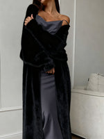Women's Faux Mink Long Knit Cardigan