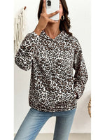 Sweat à capuche imprimé léopard pour femme