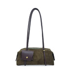 Bolso de hombro tipo pillow de gamuza para mujer