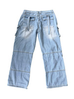 Jeans cargo donna a gamba larga baggy