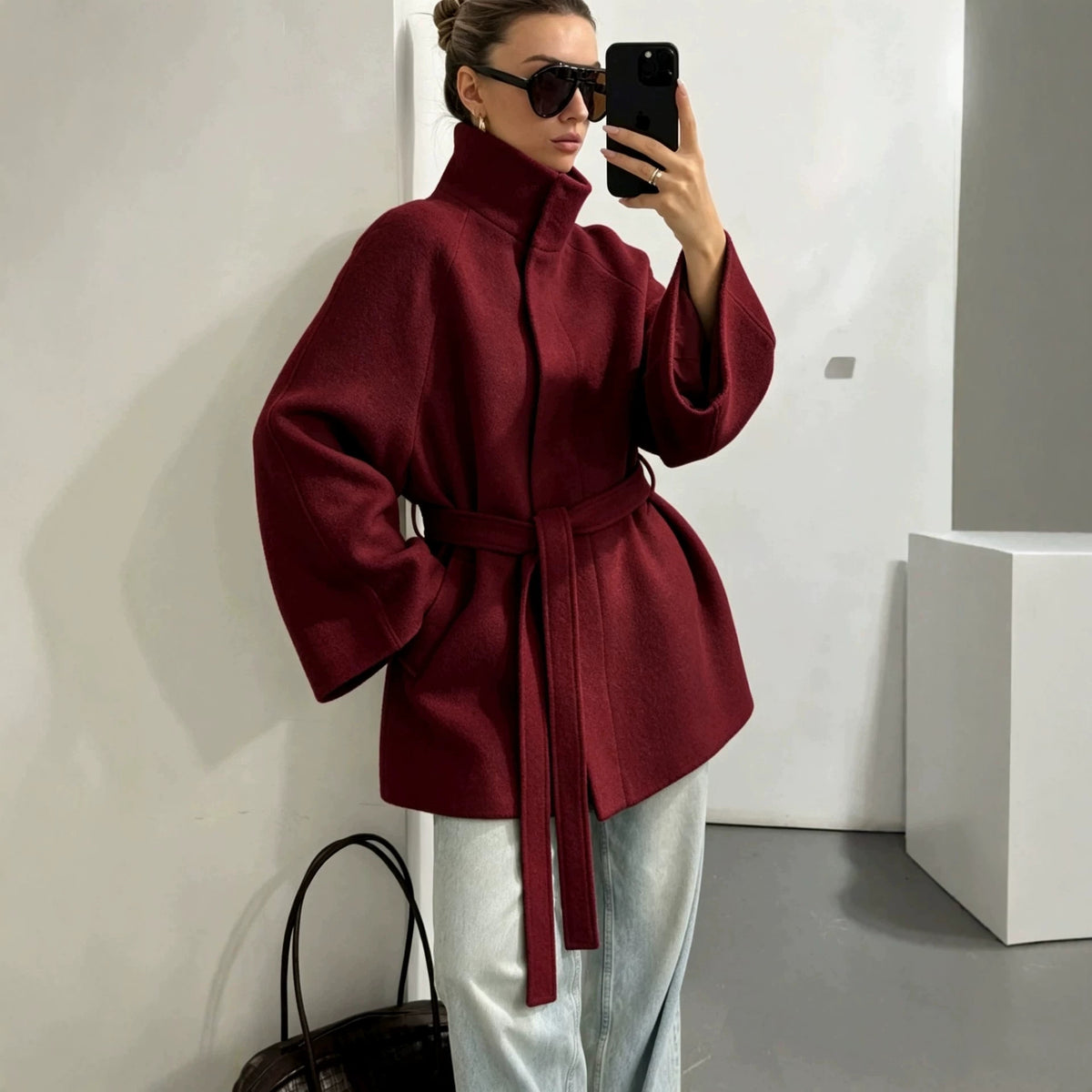 Manteau double face minimaliste et raffiné