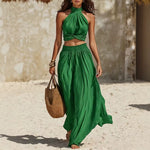 Set aus Neckholder-Top und weitem Rock