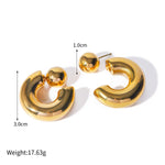 Boucles d'oreilles puces Double-C avec zirconium, acier inoxydable