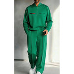 Completo uomo con pullover a mezza zip e pantaloni