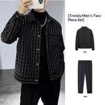 Blazer slim-fit da uomo a motivo pied-de-poule