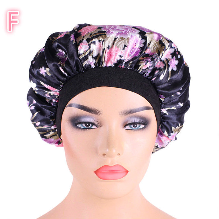 Gorro de dormir de satén de seda con estampado