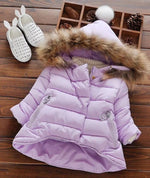 Kids Puffer Winter Jacket with Fur Trim Hood