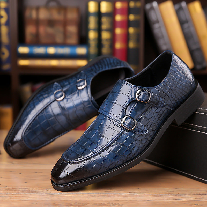 Mocassins à motif crocodile avec boucle pour homme