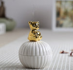 Pot décoratif avec figurine d'animal