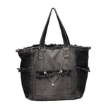 Versatile High-capacity Minimalist Ombre Denim Shoulder Bag