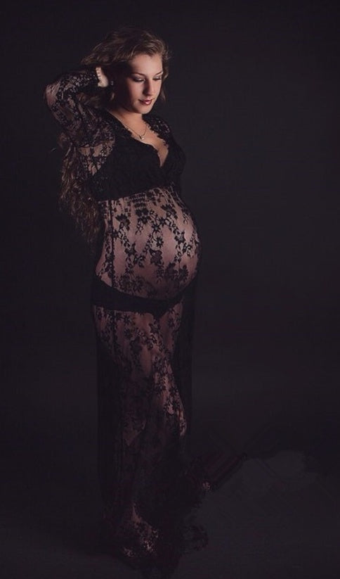 Sexy Perspective Lace Dress, Pregnant Women's Skirts, Pregnant Women, Photographing, Mater