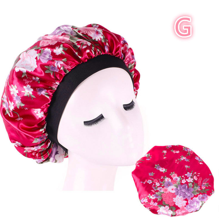Gorro de dormir de satén de seda con estampado