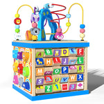 Wooden Bead Maze Activity Cube