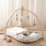 Portique d'éveil en bois pour bébé avec jouets suspendus