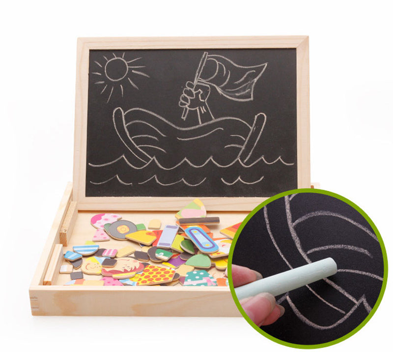 Puzzle Magnético Infantil de Animais com Desenhos Animados Quadro de Encaixe para Crianças